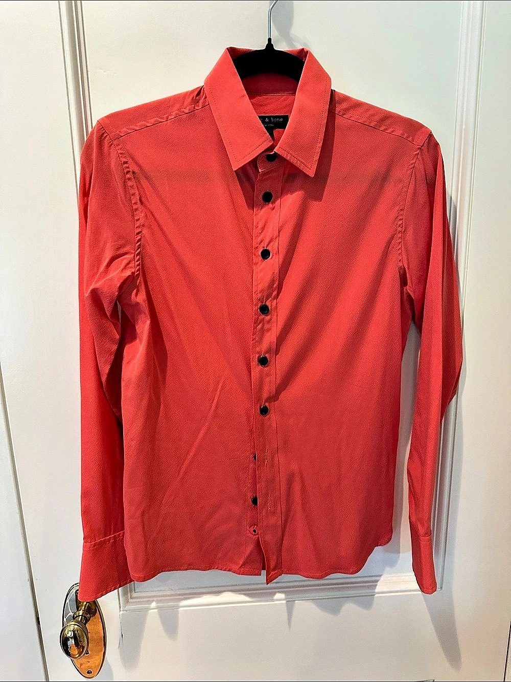 rag & bone Button Down Shirt in Coral/Orange Size XS